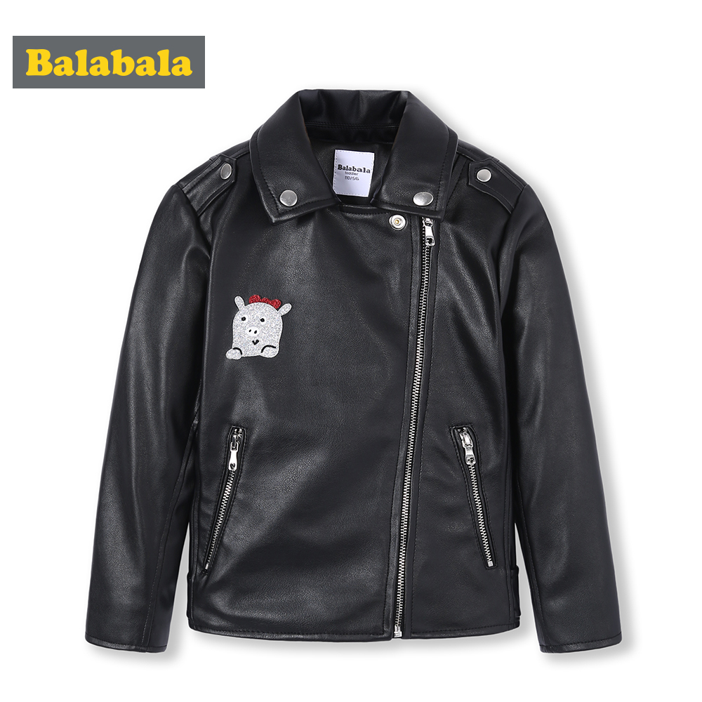 

Balabala Kids Girls PU Leather Biker Jacket Toddler Girl Moto Jacket Children Kids Jacket Winter Coat Outwear Clothes Clothing LJ201120, Black