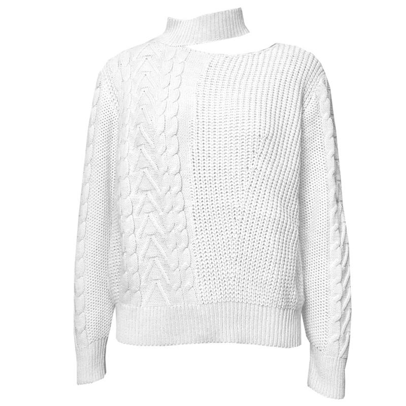 

Women Long Sleeve Turtleneck Sweater Sexy Irregular Off Shoulder Knit Jumper Top E56A, Apricot