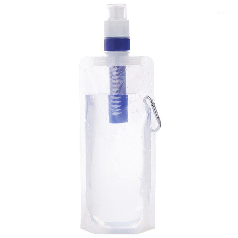 

Water Filter Ultralight Foldable Water Bag Soft Flask Bottle Outdoor Sport Hiking Camping for Sports and Backpacking1, Clear