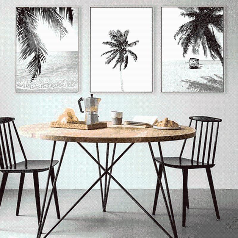 

Nordic Home Decoration Minimalist Black White Palm Tree Leaves Canvas Posters and Prints Painting Wall Art Decorative Pictures1