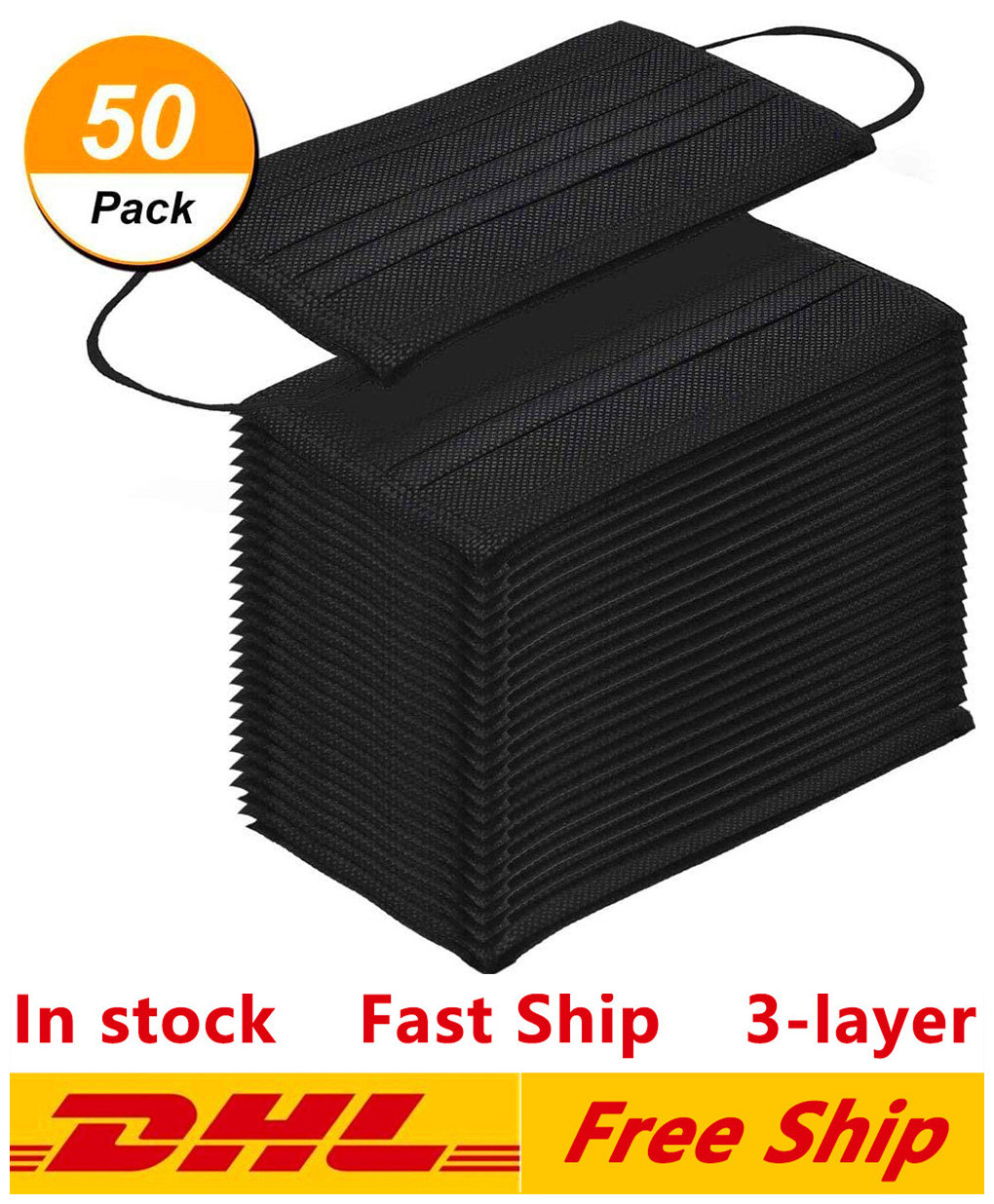 

Kn 95 safety masks Mouth pm 2.5 Face Sanitary Outdoor face masks black Disposable Face Masks 3-Layer Protection Mask with Earloop