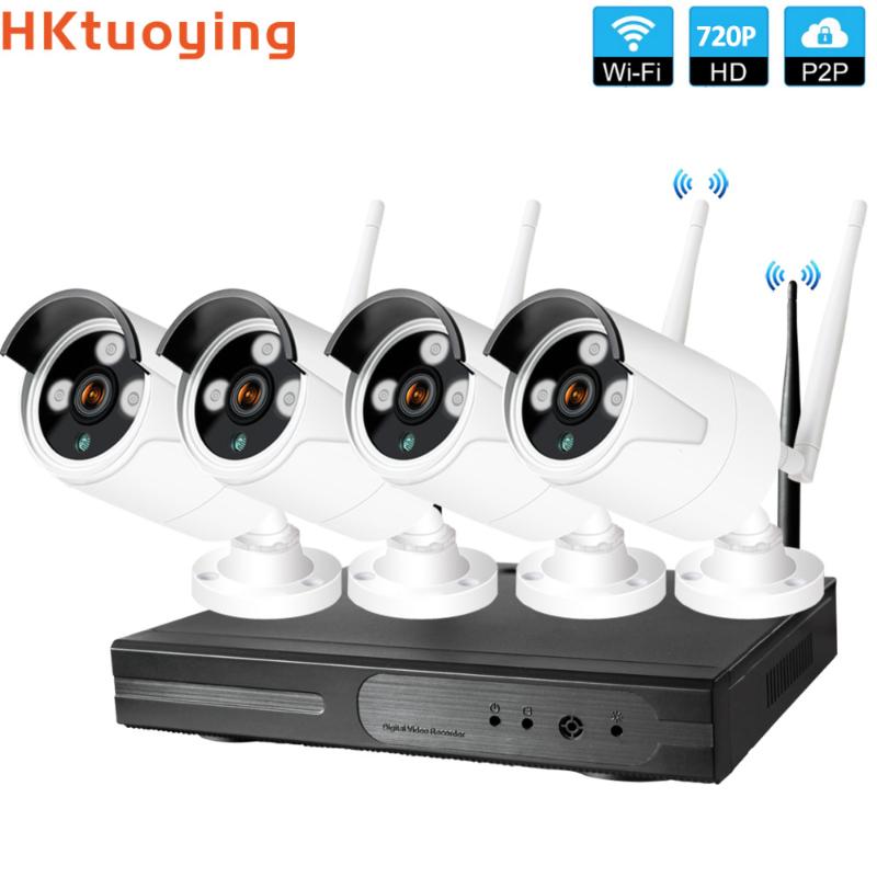 

4CH 1080P HD Wireless NVR Kit P2P 720P Indoor Outdoor IR Night Vision Security 1.0MP IP Camera WIFI CCTV System