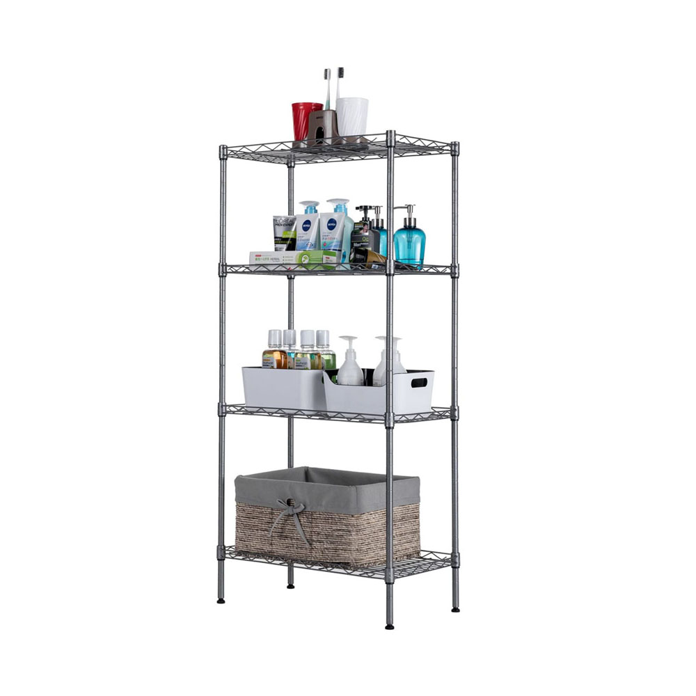 

WACO 4-Tier Adjustable Wire Shelving Metal Storage Rack for Laundry Bathroom Kitchen 243Lbs Capacity