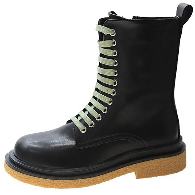 

Women Boots 2020 Fashion Women's Autumn Boots Zip Ankle for Woman Mixed Colors Leather Booties with Zipper, Green