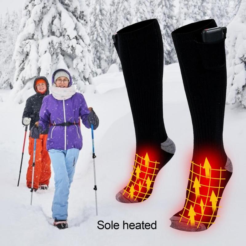 

1 Pair Electric Heated Socks Rechargeable Battery For Cold Feet Warmers Winter Outdoor Cycling Sports Thermal Socks, Black