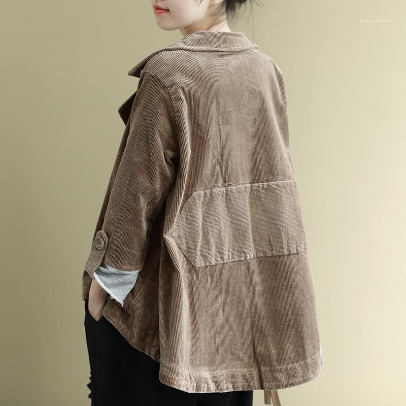 

2020 Ancient Coffee Clothes Autumn Corduroy Denim Jacket Women Harajuku Chaqueta Mujer Veste Femme Riverdale Streetwear Coat1