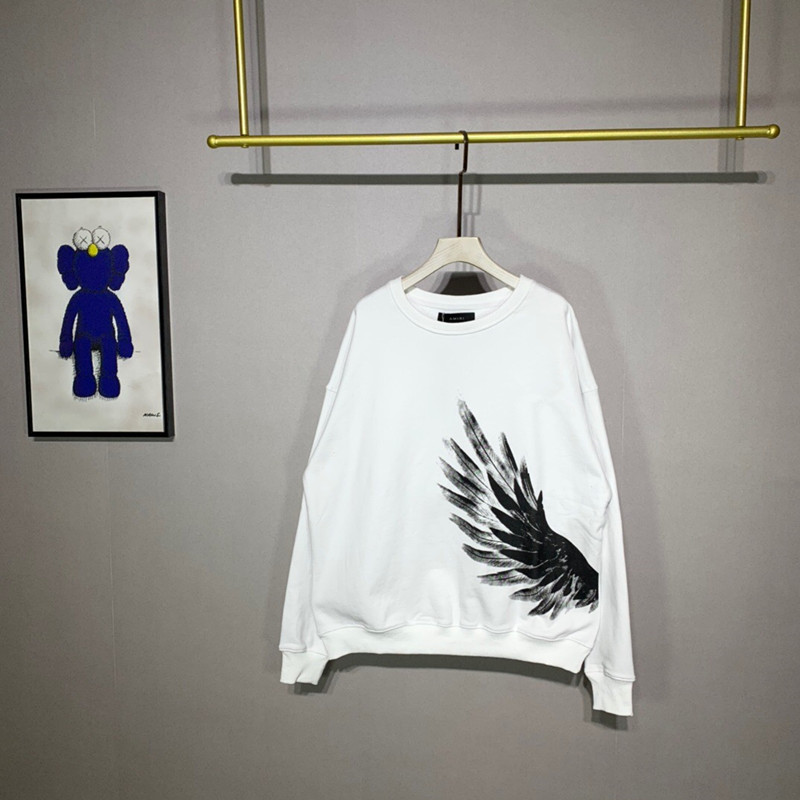 

20SS Angel wings Printed Sweatshirt Men Women Black Simple Solid Hoodies Fashion Hip Hop Highstreet OutwearCasual Pullover