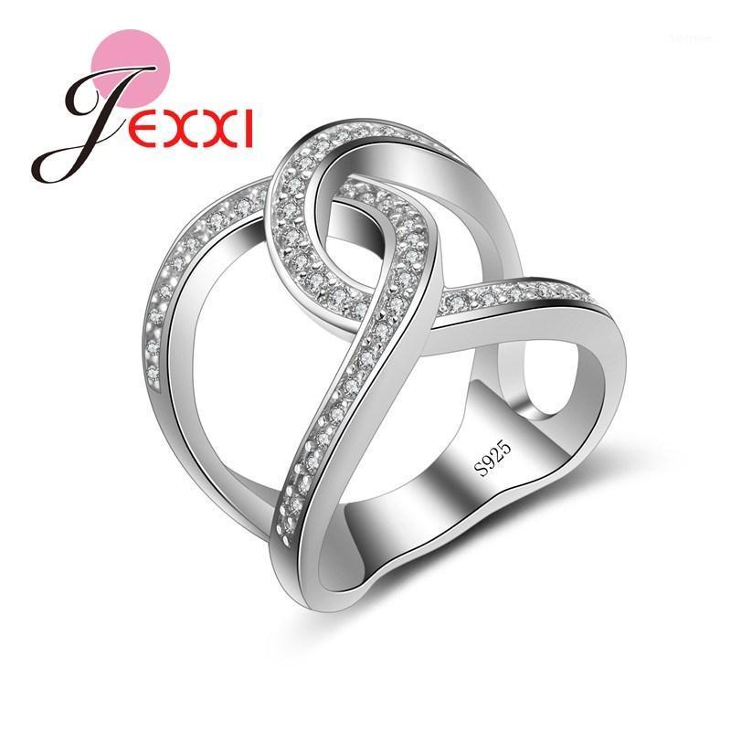 

Creative Design Fashion Cross Shape Rhinestone Finger Rings Elegant Jewelry Women Wedding Stamp Silver Rings1