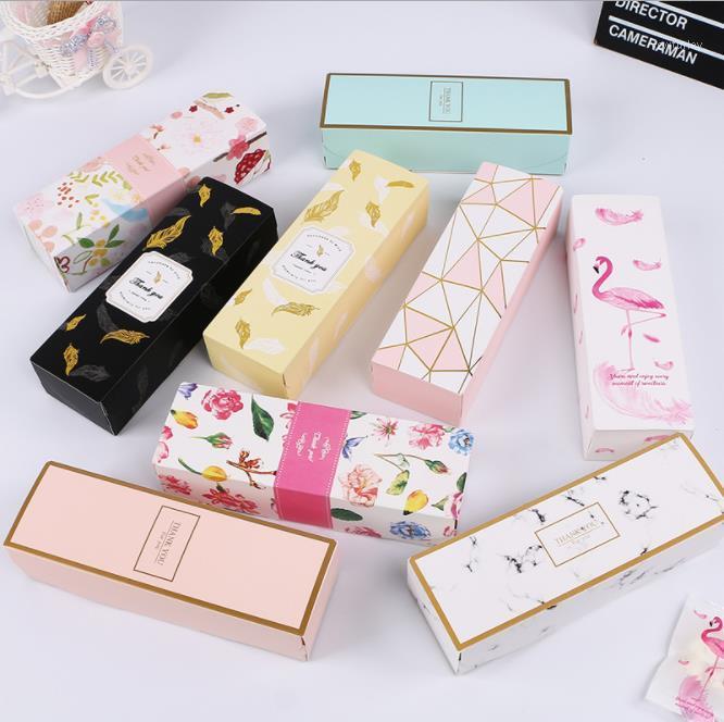 

Cute Feather Gift Box Marble Nougat Cookie Boxes Candy Pineapple Cake Baking Paper Carton Birthday Party Wedding Wrapping Bags1