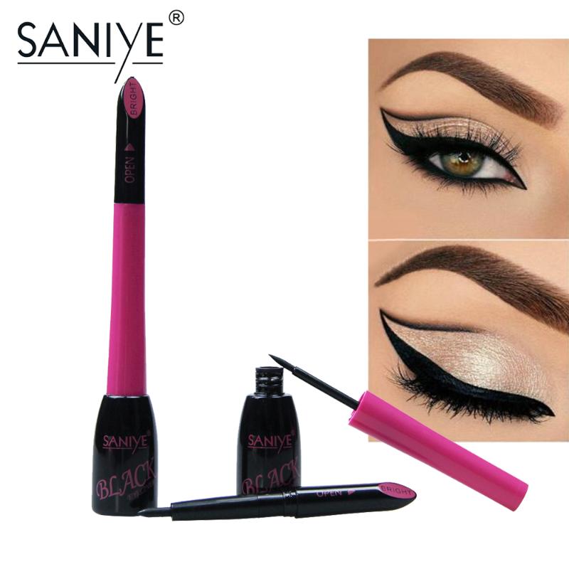 

SANIYE 2 in 1 Black Eyeliner Waterproof Liquid Type Makeup Eye Liner Nature Long Lasting For Women Beauty Cosmetics M231