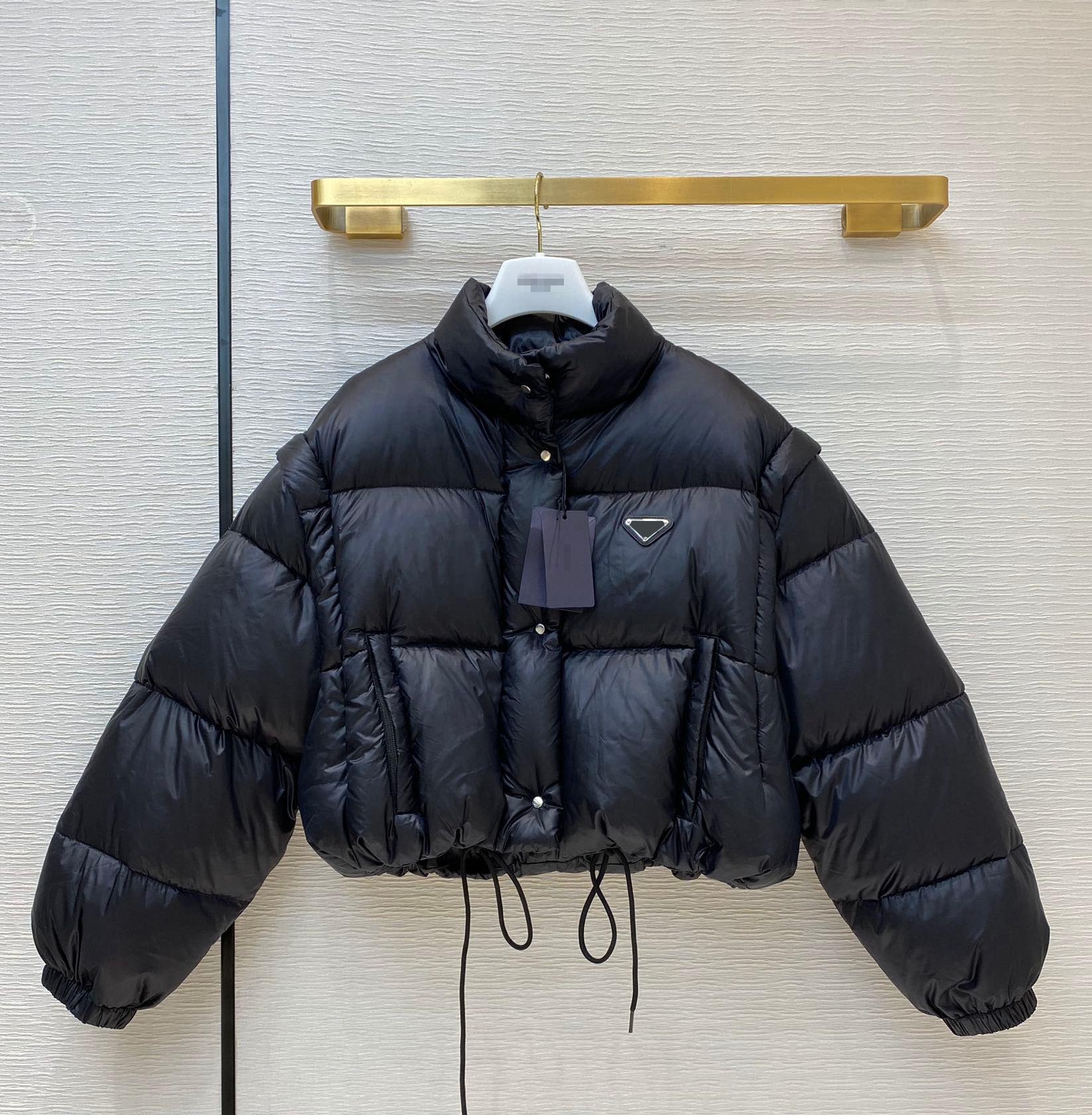 

Women Jacket Down Hoodids Denim Terry Parkas Top Quality Lady Coat Womens Blazers Triangle Budge Winter Thick Coats Long Sleeves Windbraker Style Size -L, Bag