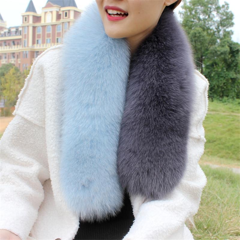 

New Genuine Real Fur Scarf thick Natural Fur Straight Collar Women's Multicolor Shawl Winter Warm Long Scarves Wraps1