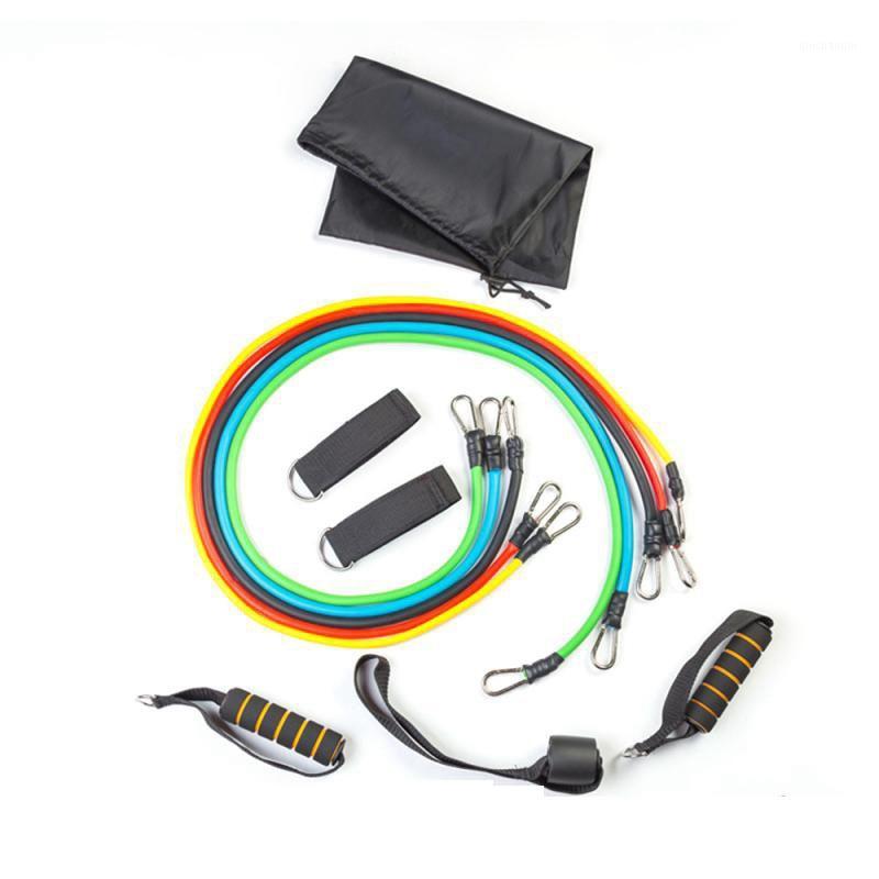 

YINGTOUMAN TPE G11PCS/SET Yoga Resistance Band Set Workout Elastic Rubber Band Home Gym Body Building Fitness Equipment Yoga1, Red