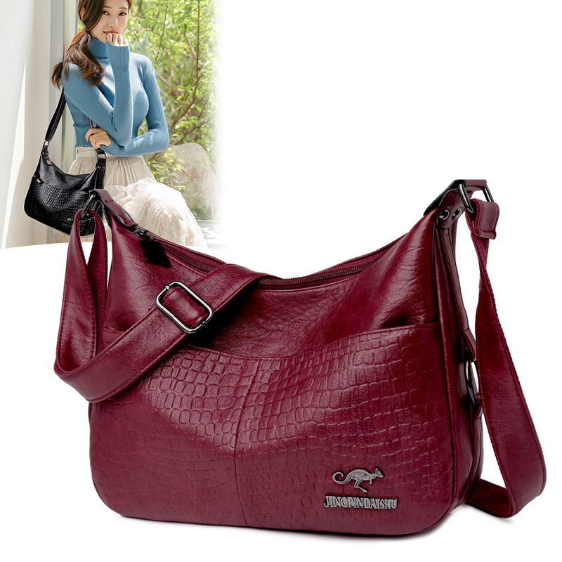 

Women Bags High Quality Leather Crossbody Bags Ladies Tote Large Capacity Female Shoulder Bag Sac A Main 2020 Hot Luxury Handbag, Black