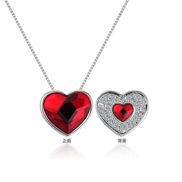 

CB2118 Creative and fashionable dual-purpose heart-shaped pendant crystal necklace