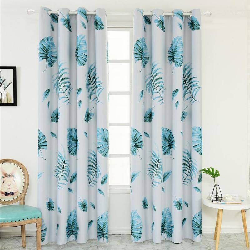 

Home Room High Shading Japanese Banana Leaves Window Curtain Panel Kids Bedroom Curtain1, Blue