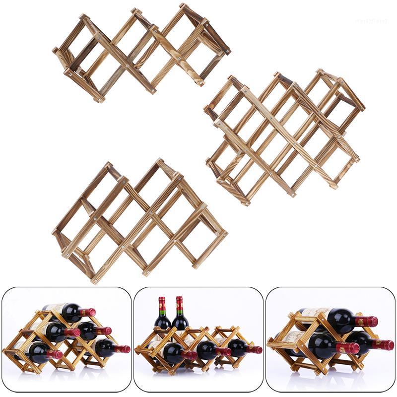 

Wooden Red Wine Rack 4/5/6/10 Bottle Holder Mount Bar Display Shelf Folding Rack Drink Bottle Holders bar accessories1