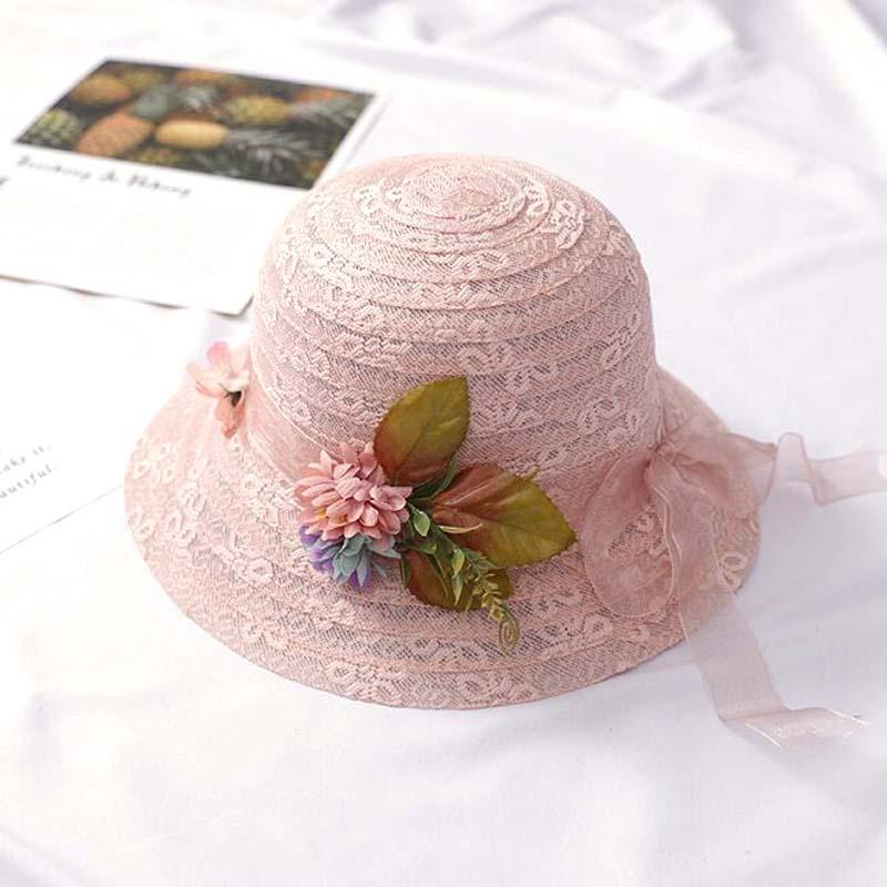

XEONGKVI Rural Wind Flower Ribbon Parent-child Sun Hats Spring Summer Wide Brim Straw Hat For Women Girl, Yellow