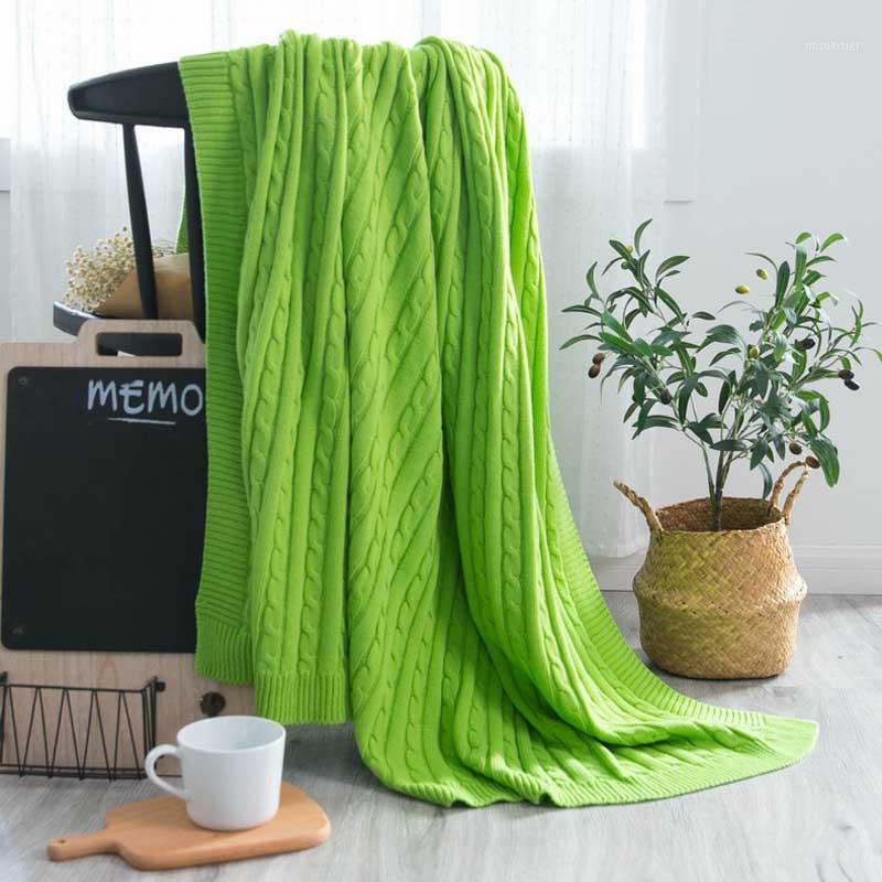 

Knitted Thread Blanket Air-conditioned Room Cotton Throw Blankets Woolen Yarn Office Nap Tippet Summer Quilt Coverlid Manta1