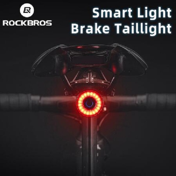 

ROCKBROS Cycling Tail Light MTB Road Bike Night Rear Lights Smart Brake Sensor Warning Lamp Waterproof Bicycle Accessories