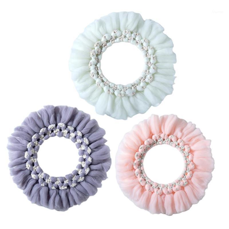 

Hand-woven Flower Bohemia Hanging Wreath Wall Pendant For Kids Room Decoration1, White