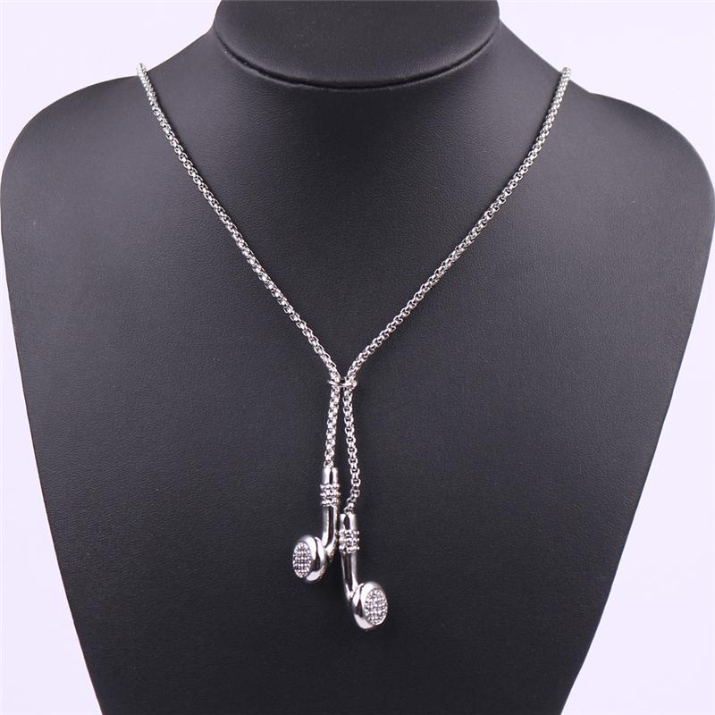 

2020 Neckalce Men Jewelry Hip Hop Mu ic Headphone Pendant Chain Head et Necklace Gold Long Choker Women Acce orie Z41
