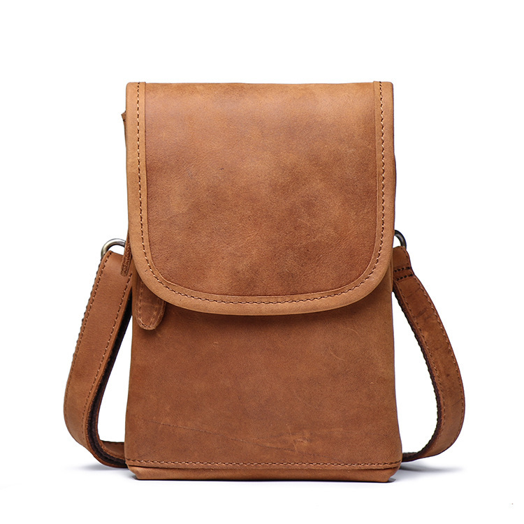 

2020 Leather Multifunction Men Transdy Casual Designer Shoulder of Messenger Belt Bag Pills Case Eq7c, Brown.