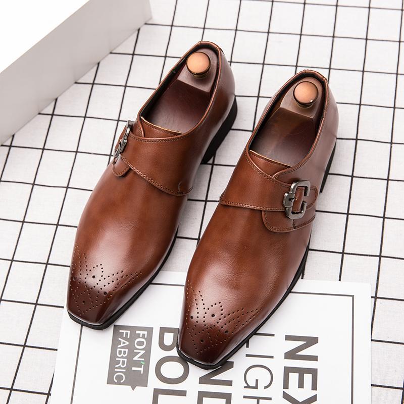 

CIMIM Italy New Men Formal Leather Shoes Large Size Business Dress Wedding Shoes Men Bullock Fashion Office Loafers1, Red