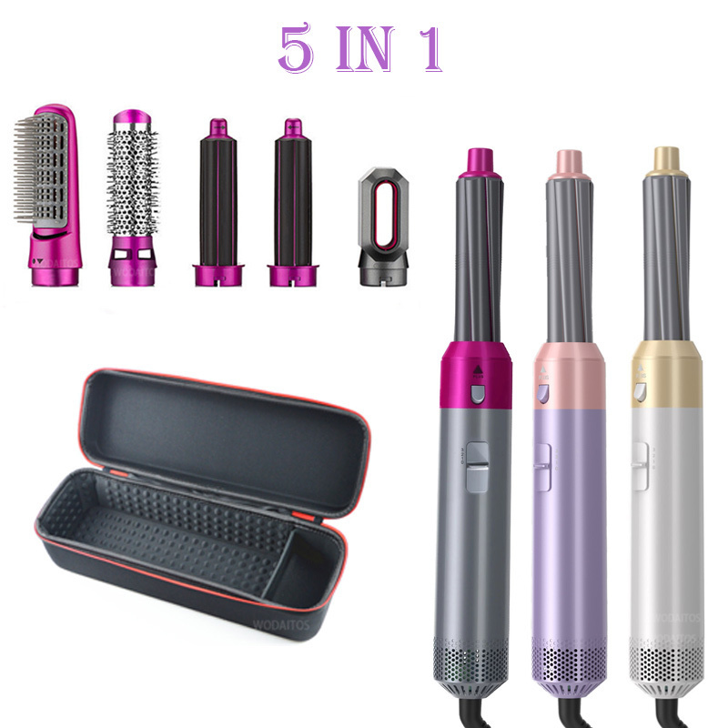 

Hir Trap Electric Hair Dryer 5 In 1 Hair Comb Negative Ion Straightener Brush Blow Dryer Air Detachable Wrap Curling Wand Brush 220226