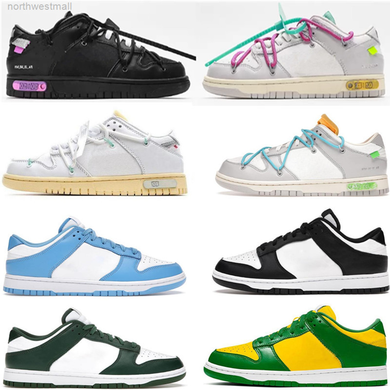 

Panda OFF The 50 lot mens women running shoes University UNC Michigan BRAZIL Parra Chunky Triple White Georgetown Halloween Dark Green Red S-001