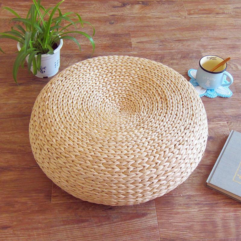 

1pc Handmade Weave Floor Cushion Tatami Natural Straw Chair Cushion Pad Round Sitting Mat Meditation Seat1, 40 x17cm