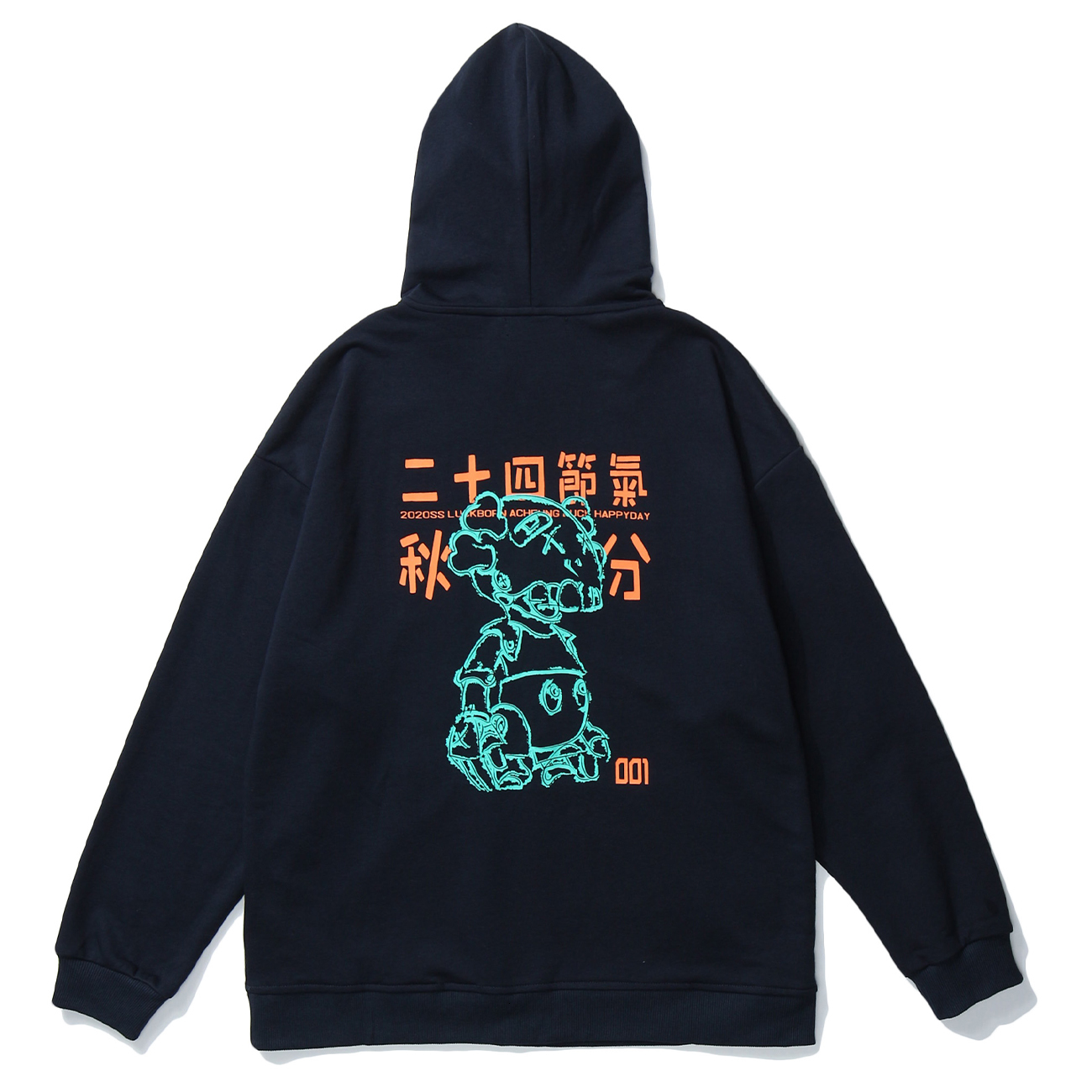 

2021 New Japanese Robot Print Hoodies Sweatshirt Harajuku Hip Hop Streetwear Hoodie Tops Autumn Casual Cotton Hooded Pullover Onps, White