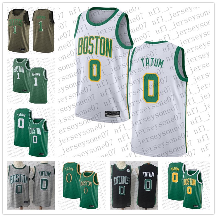 

2020 Men womens youth boston Celtics 0 Jayson Tatum #1 Walter Brown Black Basketball Authentic Statement Edition custom Jersey