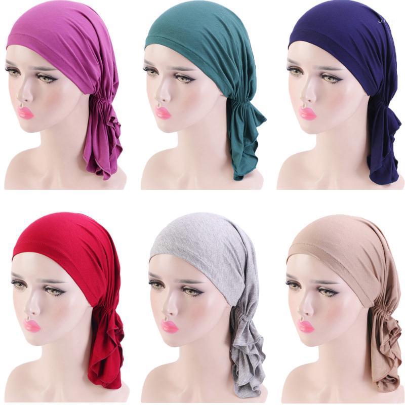 

Modal Cotton Women Muslim Bonnet Hair Loss Hat Turban Inner Hat Beanies Skullies Pirate Arab Headwrap Head Cover Chemo Cap1, 04 wine red