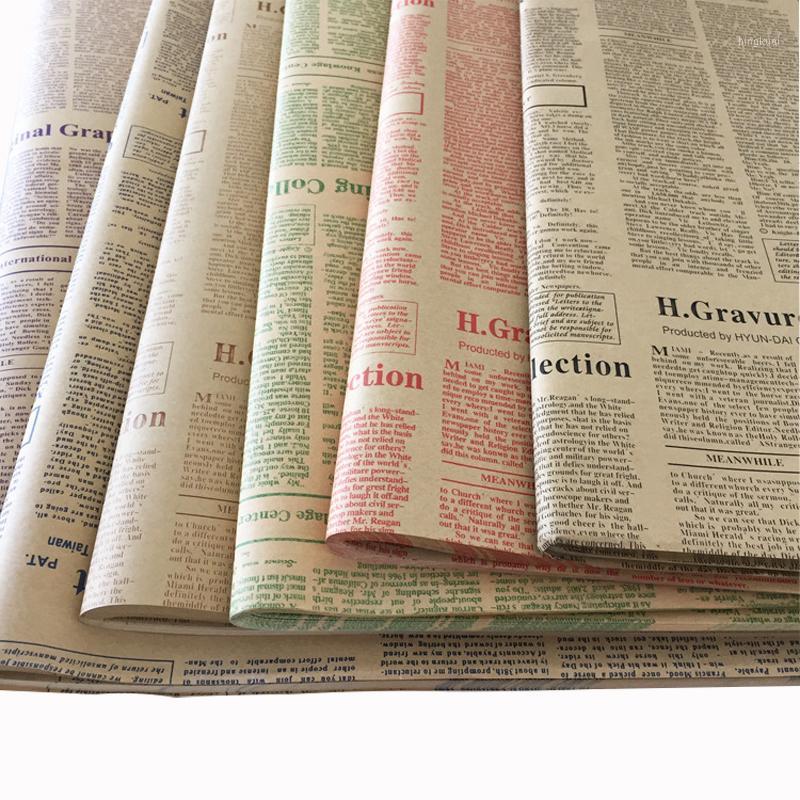 

Vintage Kraft Paper English Newspaper Flower Wrapping Paper Christmas Party Decorative Bouquet Packaging Material 45Sheets/Pack1
