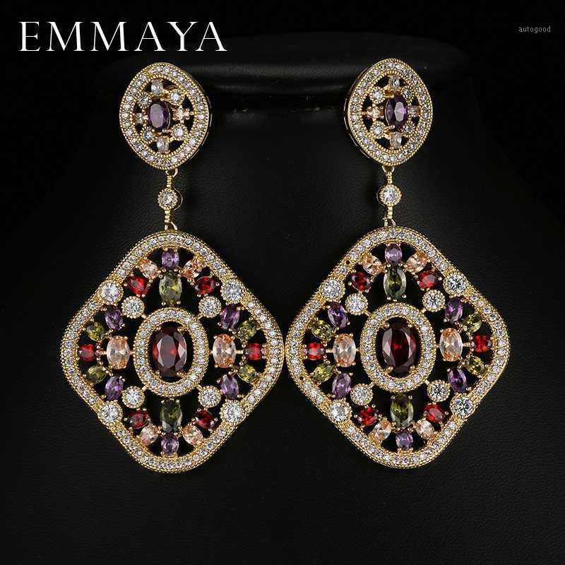 

Dangle & Chandelier EMMAYA Christmas Gifts Big Brincos Luxury Full Shiny CZ Crystal Drop Earrings For Women Wedding Jewelry1