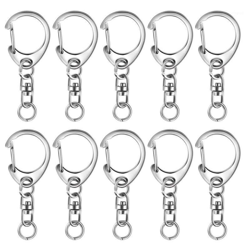 

Keychains 100Pcs Key Ring Chain D-Snap Hook Split Keychain Parts Hardware With 8mm Open Jump And Connector1