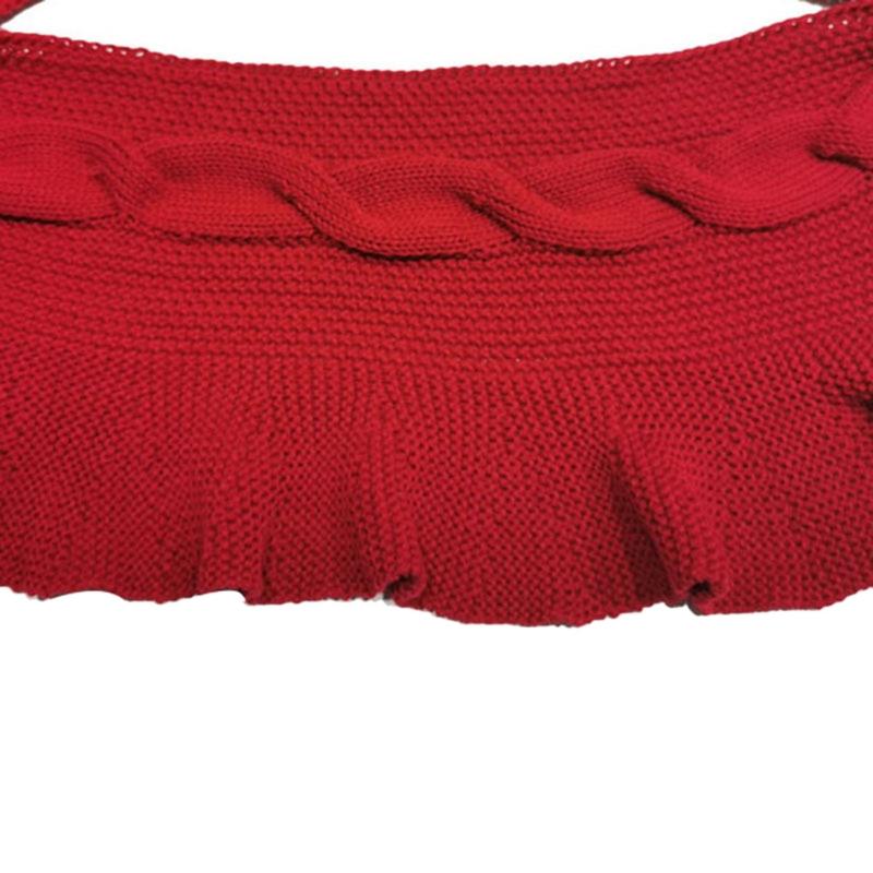 

30 Inch Christmas Tree Skirt Twist Pleated Base Collar Around Xmas Home Decor M76D