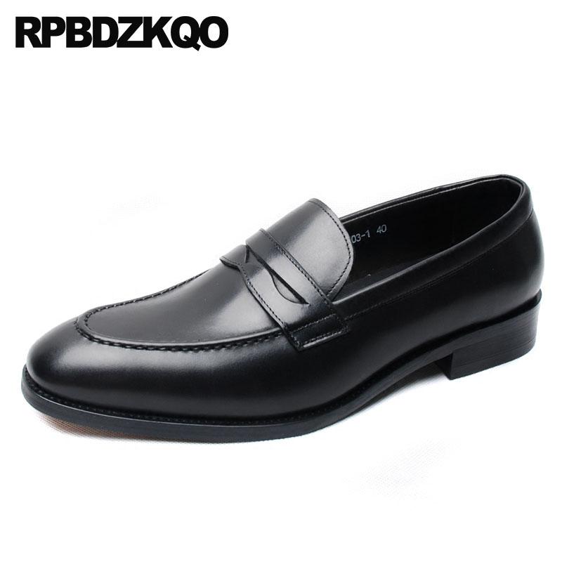

Square Toe Wedding Real Leather Cow Skin European Loafers Genuine Italy Black Formal Men Italian Dress Custom Handmade Shoes