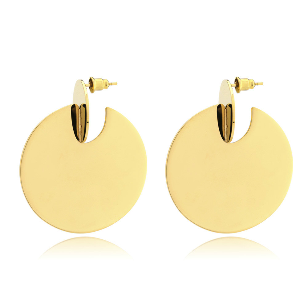 

VAROLE Big Circle Dangle Earrings Shiny Gold Drop Earrings For Women Fashion Jewelry Feminino Longos Brincos Grande