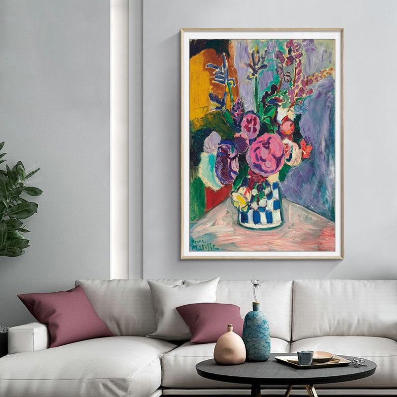 

Vintage Matisse Peonies Flower Canvas Oil Paintings Master Poster Prints DIY Wooden Frame Wall Art Pictures Kitchen Home Decor