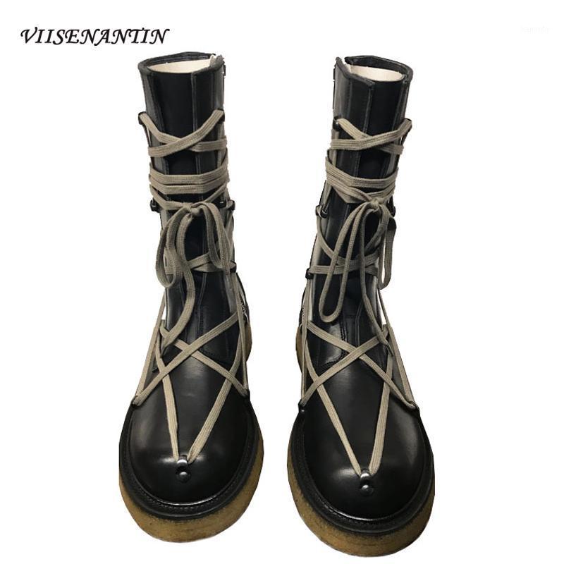 

2020 New Personality High-top Lace-up Boots Female British Style Fashion Zipper Short Fashion Round Toe Catwalk Boots1, Black