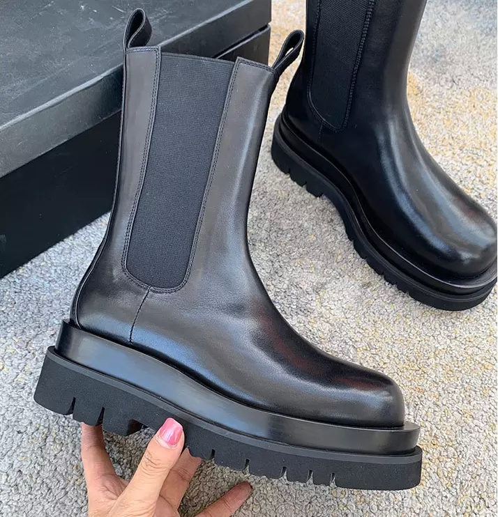 

2020 New Women Genuine Leather Casual Ankle Boots Comfortable Quality Soft Handmade Flat Shoe Black Thicken Warm Botas Mujer #0l4D