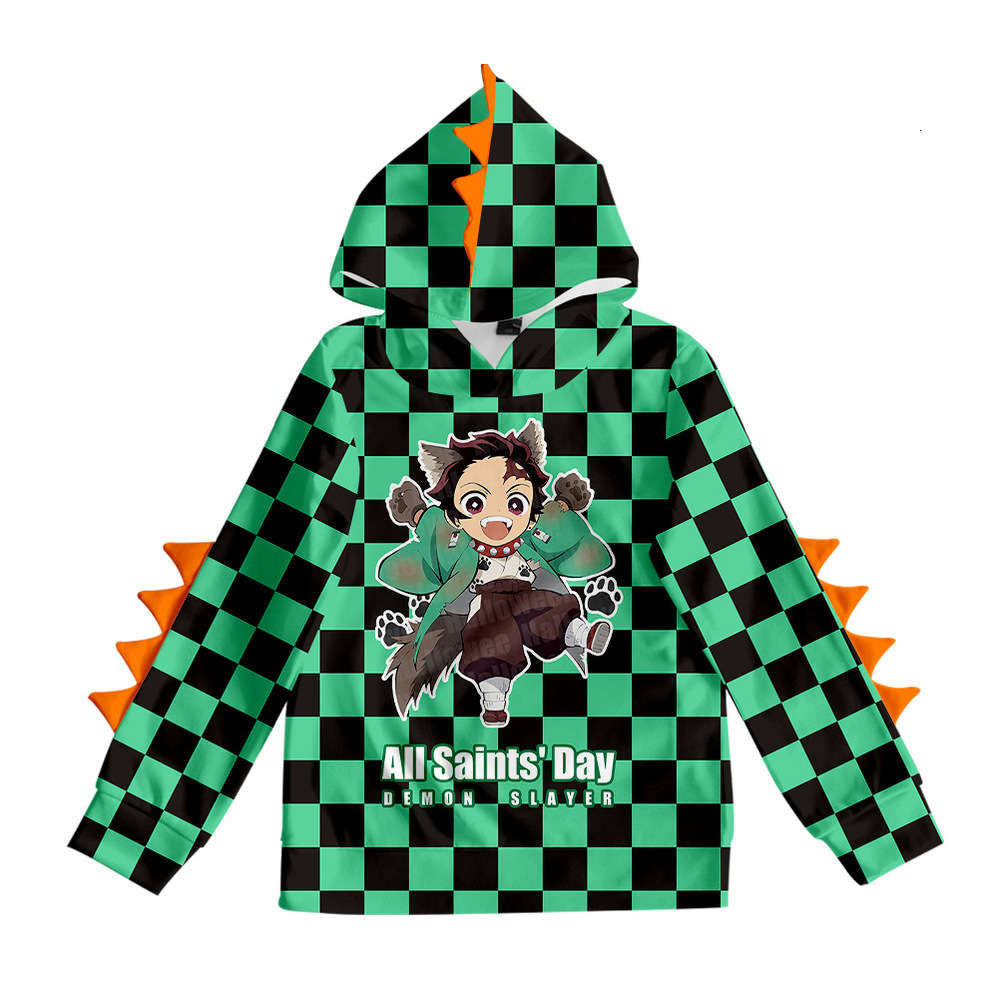 

Japan Anime Demon Slayer Boys Girls Dinosaur Cosplay Costume Pullover Hoodie Sweatshirt Children Harajuku 3D Cartoon Tracksuit