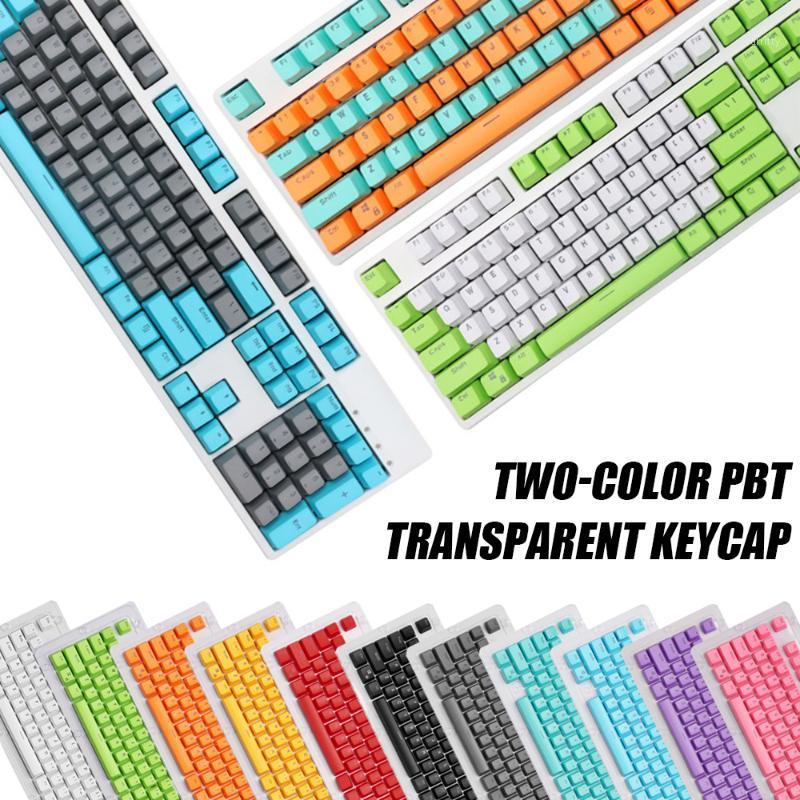 

1Set 443*152*30mm Mechanical Keyboard Two-color Injection Backlit Universal PBT Transparent Keycap 104 Keys DIY Accessories1