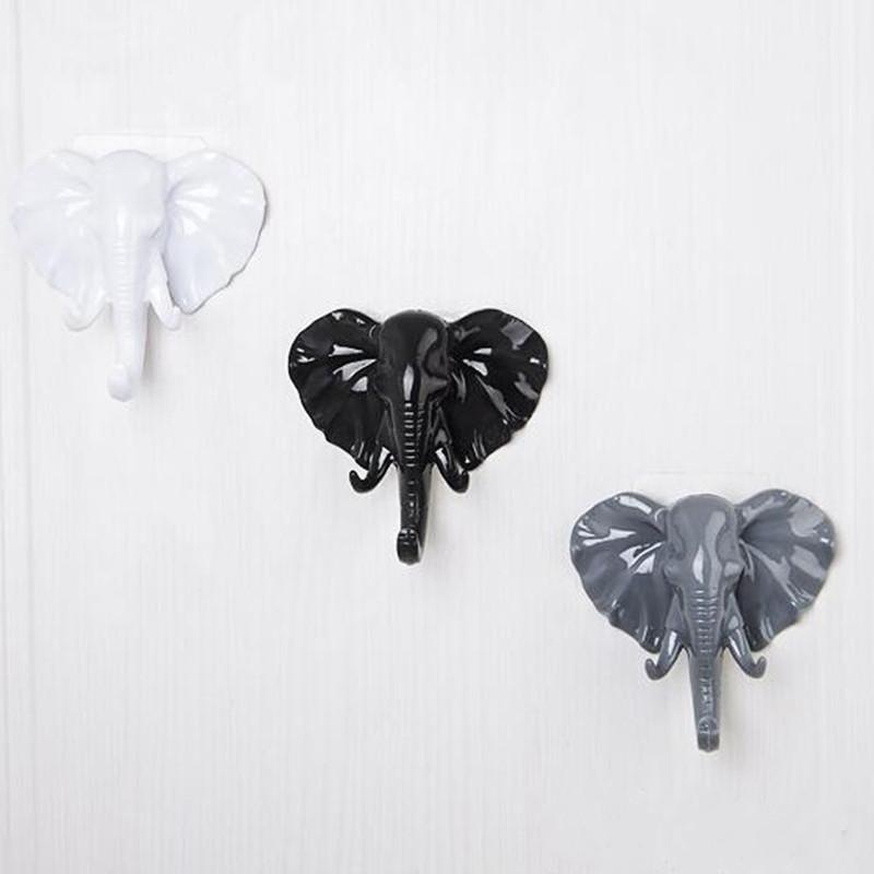 

Personality 3D elephant shape sticky hook key clothing clothing handbag Purse holder jewelry hanger for wall decoration
