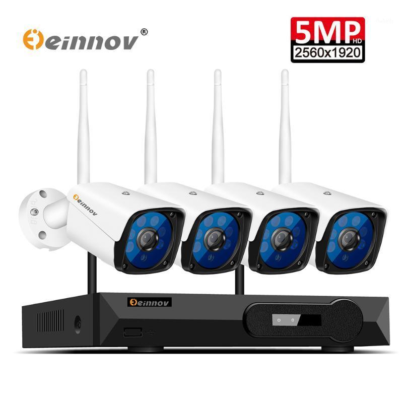 

Einnov Outdoor Video Surveillance Kit Wifi IP Cameras 5MP Outdoor CCTV Kit Wireless Security Camera System H.264+ NVR Set HD IR1