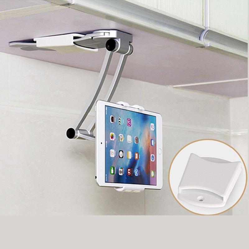 

Tablet PC Stands Wall Desk Kitchen Mount Stand Phone Holder Fit For 5-10.5 Inch Metal Bracket Notebook Holders1