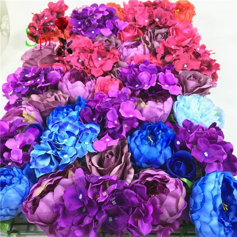 

SPR new wedding flower wall backdrop panels wedding party stage artificial flower table runner arrangment decorations1, Picture style color