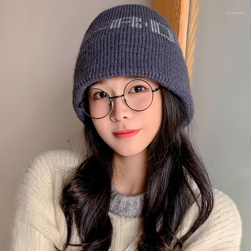 

Autumn Winter Fashion Knitted Beanie Hat Sweet Outdoors Windproof Skullies Caps Letters Casual All Match Earflap Cap 5 Colors1, Pink